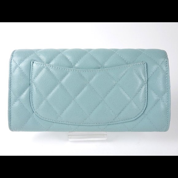 CHANEL Long Flap Wallet in Light Blue Caviar - Picture 2 of 8